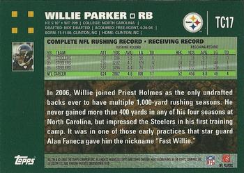 2007 Topps Chrome #TC17 Willie Parker Back