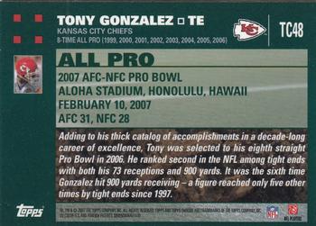 2007 Topps Chrome #TC48 Tony Gonzalez Back