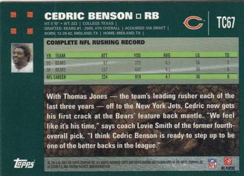 2007 Topps Chrome #TC67 Cedric Benson Back