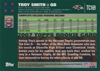 2007 Topps Chrome #TC169 Troy Smith Back