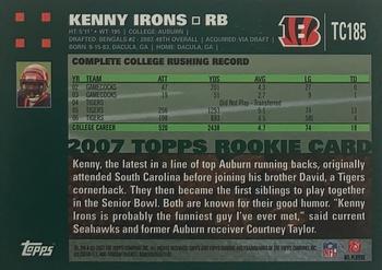 2007 Topps Chrome #TC185 Kenny Irons Back