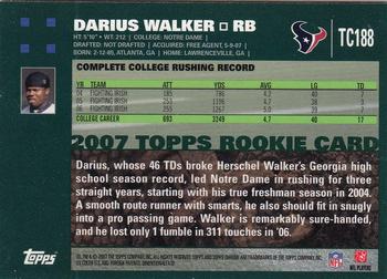 2007 Topps Chrome #TC188 Darius Walker Back