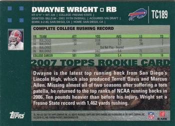 2007 Topps Chrome #TC189 Dwayne Wright Back