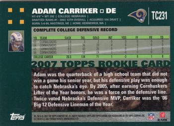 2007 Topps Chrome #TC231 Adam Carriker Back