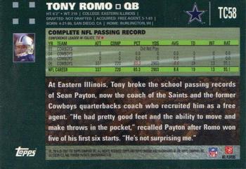 2007 Topps Chrome #TC58 Tony Romo Back
