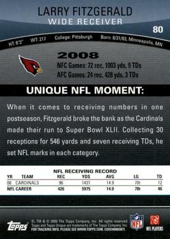 2009 Topps Unique - Gold #80 Larry Fitzgerald Back