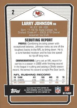 2007 Topps Draft Picks & Prospects #2 Larry Johnson Back