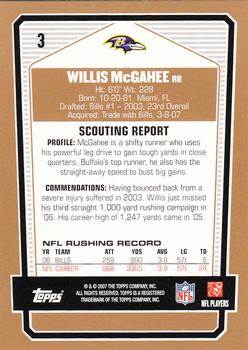2007 Topps Draft Picks & Prospects #3 Willis McGahee Back