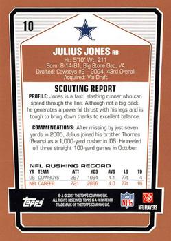 2007 Topps Draft Picks & Prospects #10 Julius Jones Back