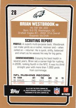 2007 Topps Draft Picks & Prospects #28 Brian Westbrook Back