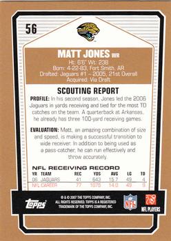 2007 Topps Draft Picks & Prospects #56 Matt Jones Back