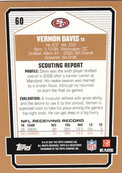 2007 Topps Draft Picks & Prospects #60 Vernon Davis Back