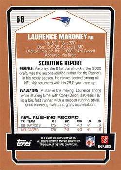2007 Topps Draft Picks & Prospects #68 Laurence Maroney Back