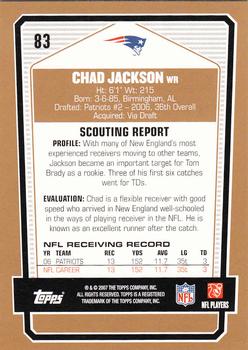 2007 Topps Draft Picks & Prospects #83 Chad Jackson Back