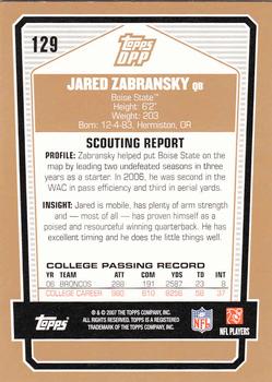 2007 Topps Draft Picks & Prospects #129 Jared Zabransky Back