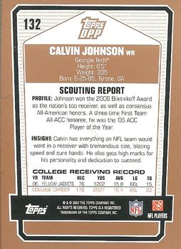 2007 Topps Draft Picks & Prospects #132 Calvin Johnson Back