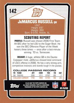 2007 Topps Draft Picks & Prospects #142 JaMarcus Russell Back