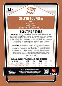 2007 Topps Draft Picks & Prospects #146 Selvin Young Back