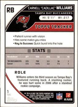 2007 Topps Total #1 Carnell Williams Back
