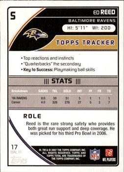 2007 Topps Total #17 Ed Reed Back