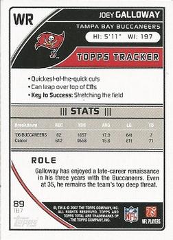 2007 Topps Total #89 Joey Galloway Back