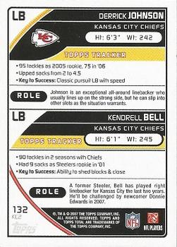 2007 Topps Total #132 Kendrell Bell / Derrick Johnson Back