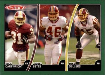 2007 Topps Total #364 Rock Cartwright / Ladell Betts / Mike Sellers Front