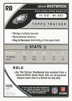 2007 Topps Total #426 Brian Westbrook Back