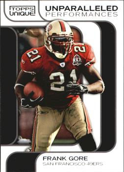 2009 Topps Unique - Unparalled Performances #UP12 Frank Gore Front