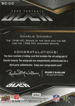 2009 UD Black - Black Cut Signatures #BC-CC Charley Conerly Back