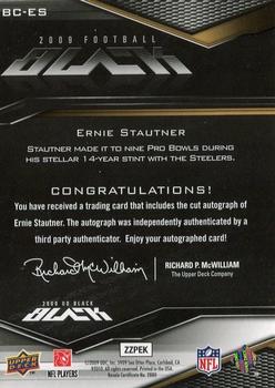 2009 UD Black - Black Cut Signatures #BC-ES Ernie Stautner Back