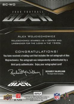 2009 UD Black - Black Cut Signatures #BC-WO Alex Wojciechowicz Back