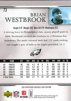 2007 Upper Deck First Edition #73 Brian Westbrook Back