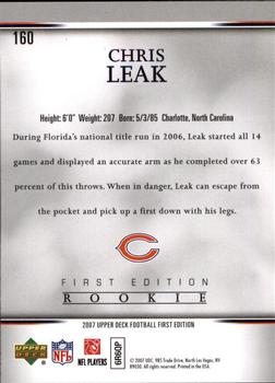 2007 Upper Deck First Edition #160 Chris Leak Back