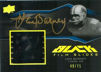 2009 UD Black - Black Film Slides Autographs #FS-LB Lem Barney Front