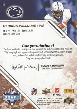 2009 Upper Deck Draft Edition - Autographs Copper #31 Derrick Williams Back
