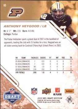 2009 Upper Deck Draft Edition - Bronze #65 Anthony Heygood Back