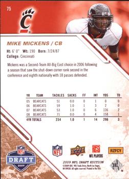 2009 Upper Deck Draft Edition - Bronze #75 Mike Mickens Back