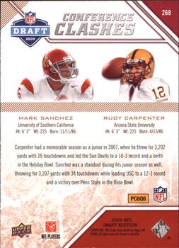 2009 Upper Deck Draft Edition - Bronze #268 Mark Sanchez / Rudy Carpenter  Back