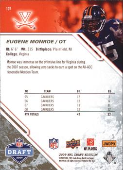 2009 Upper Deck Draft Edition - Brown #107 Eugene Monroe Back