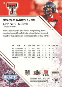 2009 Upper Deck Draft Edition - Burgundy #18 Graham Harrell Back