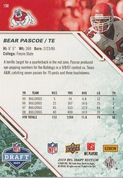 2009 Upper Deck Draft Edition - Dark Green #150 Bear Pascoe Back