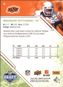 2009 Upper Deck Draft Edition - Green #36 Brandon Pettigrew Back