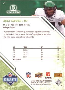 2009 Upper Deck Draft Edition - Green #47 Max Unger Back