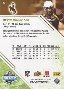 2009 Upper Deck Draft Edition - Green #79 Devin Moore Back