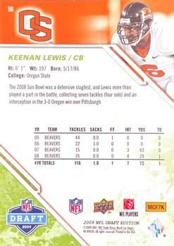 2009 Upper Deck Draft Edition - Green #90 Keenan Lewis Back