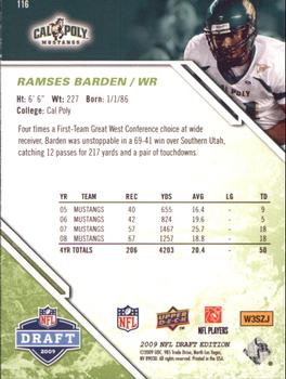 2009 Upper Deck Draft Edition - Green #116 Ramses Barden Back