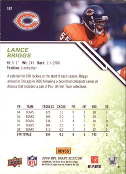 2009 Upper Deck Draft Edition - Green #197 Lance Briggs Back