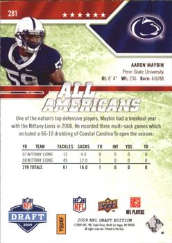 2009 Upper Deck Draft Edition - Green #281 Aaron Maybin Back