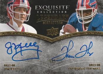 2009 Upper Deck Exquisite Collection - Legendary Signatures Dual Gold #LC-KT Jim Kelly / Thurman Thomas Front
